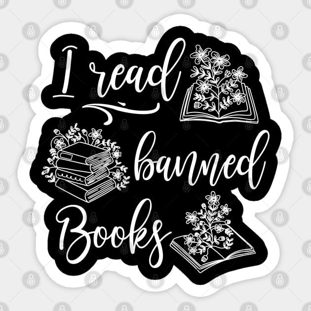 I Read Banned Books Book Lover Sticker by FloraLi